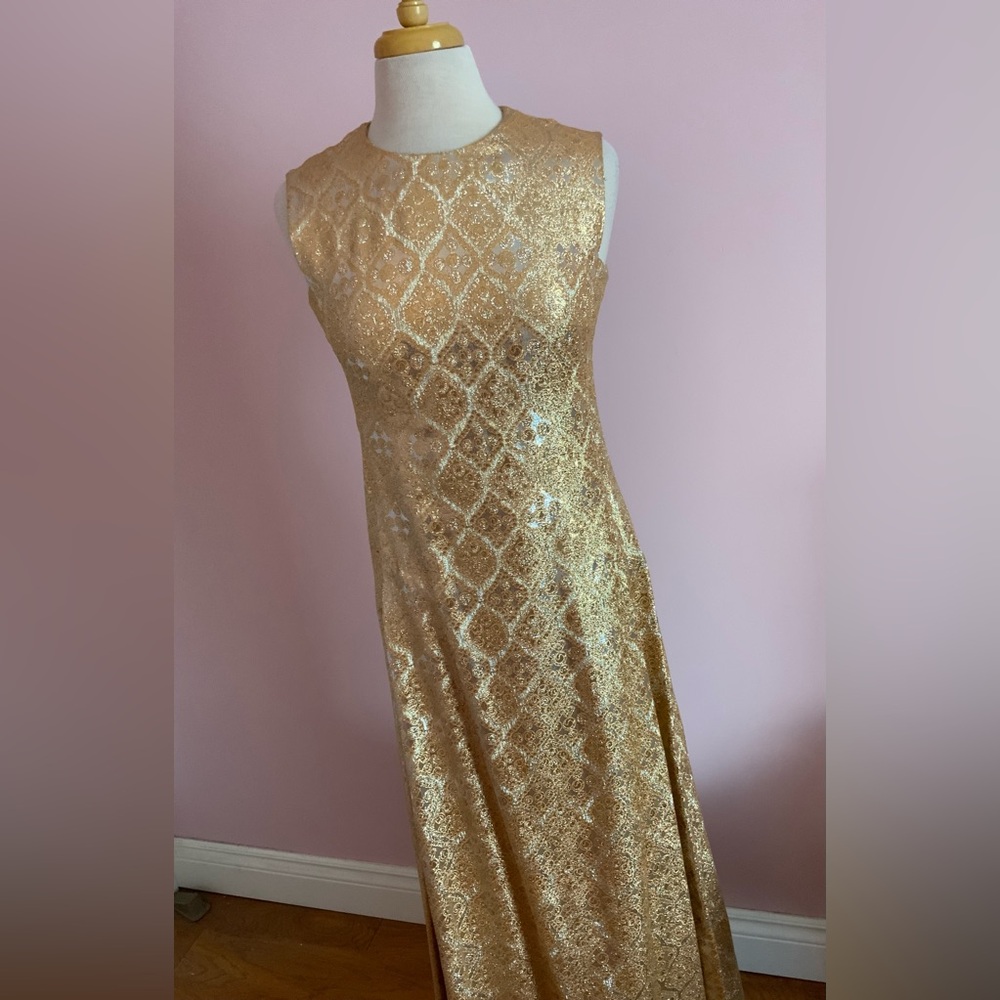 Spectacular Vintage Gold Evening Gown - Picture 2 of 11